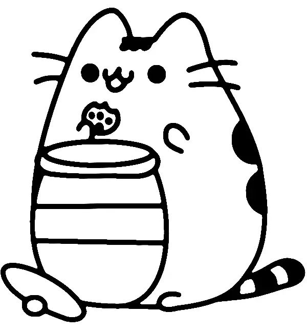 Çocuklar İçin Pusheen Boyama Sayfaları 