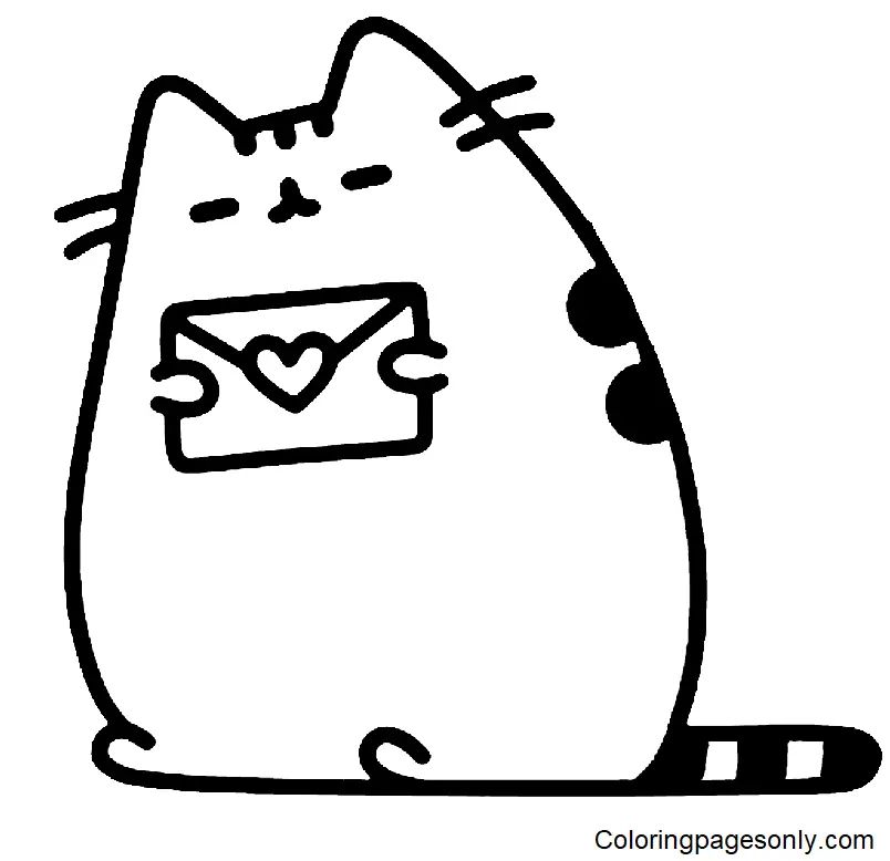 Çocuklar İçin Pusheen Boyama Sayfaları 