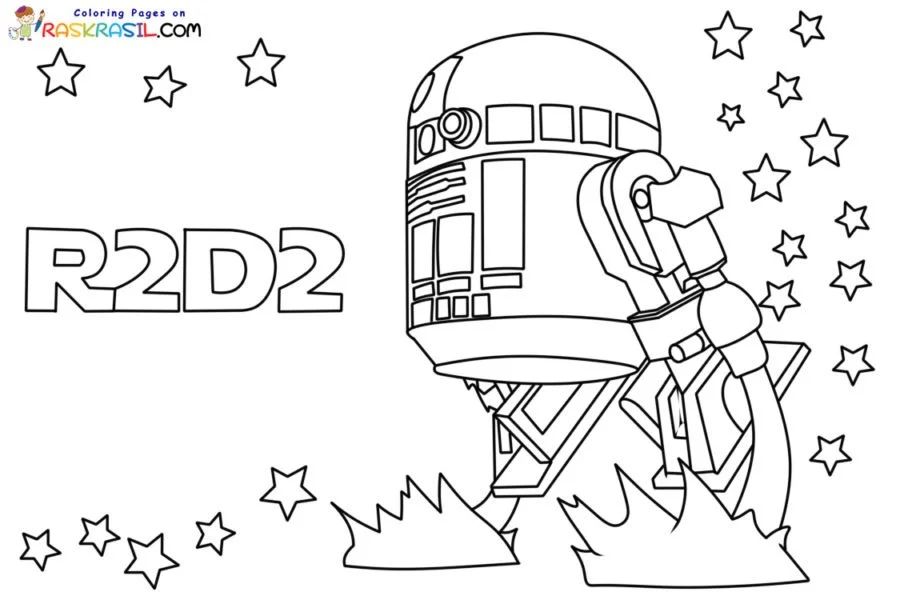 Çocuklar İçin R2d2 Boyama Sayfaları 