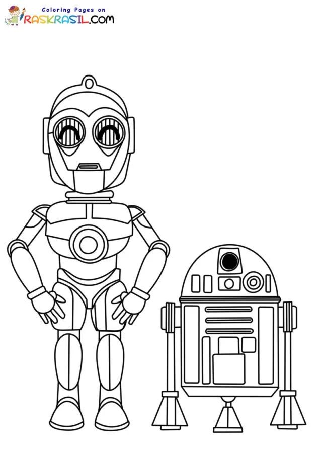 Çocuklar İçin R2d2 Boyama Sayfaları 