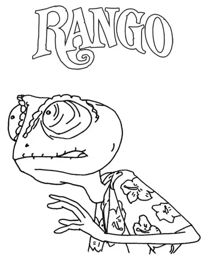 Çocuklar İçin Rango Boyama Sayfaları 