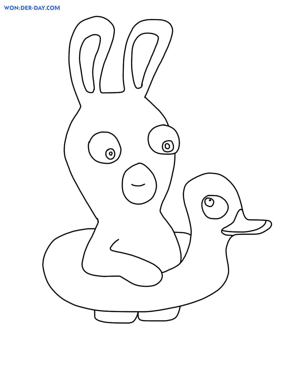 Çocuklar İçin Raving Rabbids Boyama Sayfaları 