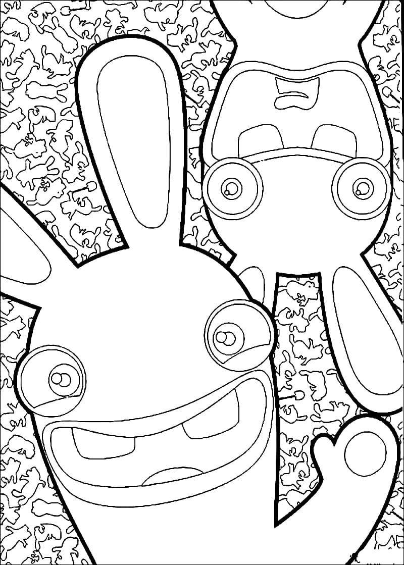Çocuklar İçin Raving Rabbids Boyama Sayfaları 