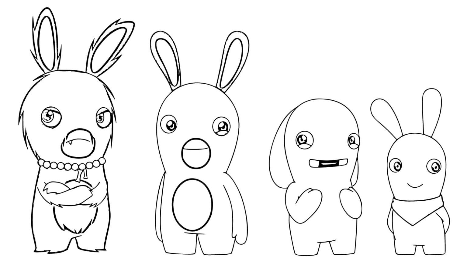 Çocuklar İçin Raving Rabbids Boyama Sayfaları 