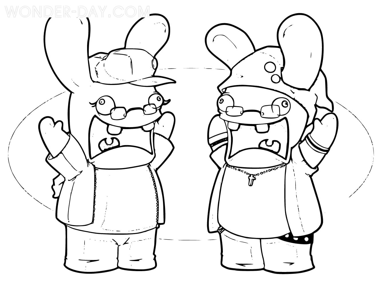 Çocuklar İçin Raving Rabbids Boyama Sayfaları 