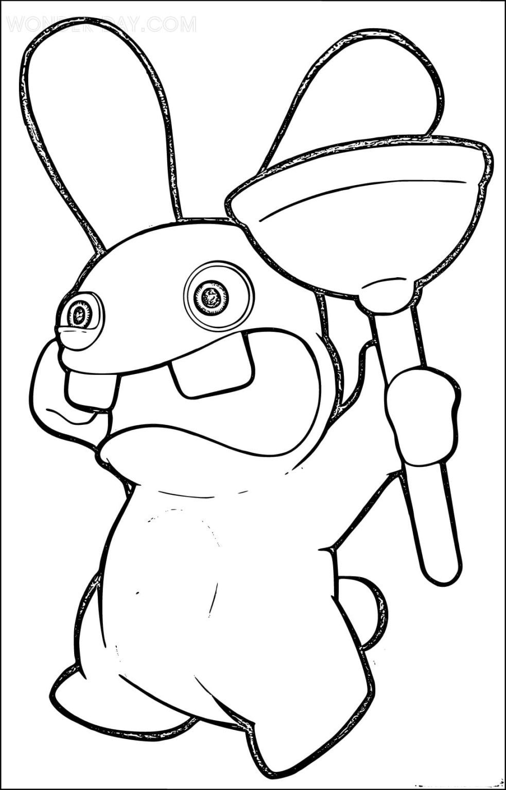 Çocuklar İçin Raving Rabbids Boyama Sayfaları 