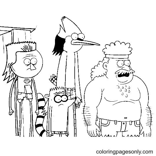Çocuklar İçin Regular Show Boyama Sayfaları 