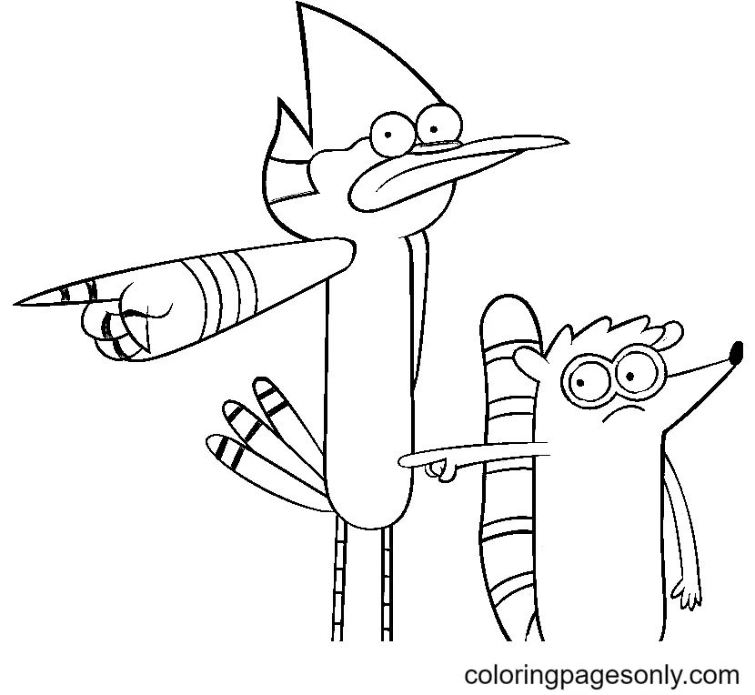 Çocuklar İçin Regular Show Boyama Sayfaları 