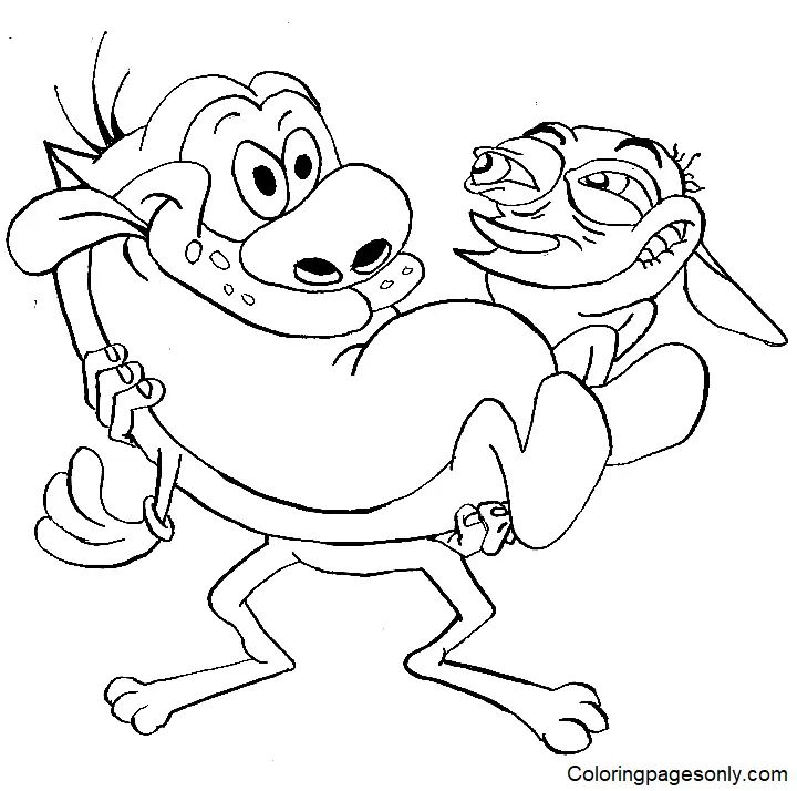 Çocuklar İçin Ren ve Stimpy Boyama Sayfaları 