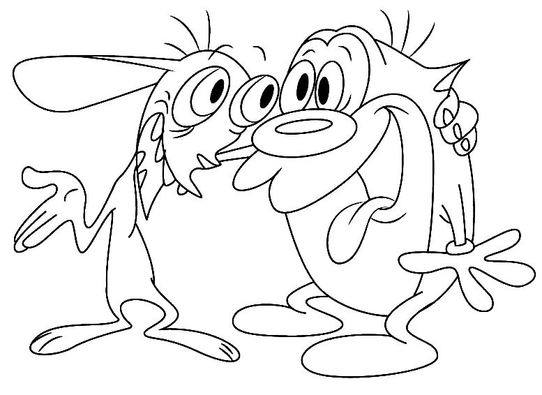 Çocuklar İçin Ren ve Stimpy Boyama Sayfaları 