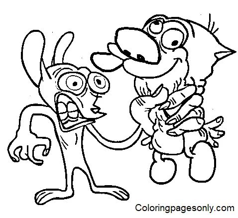 Çocuklar İçin Ren ve Stimpy Boyama Sayfaları 