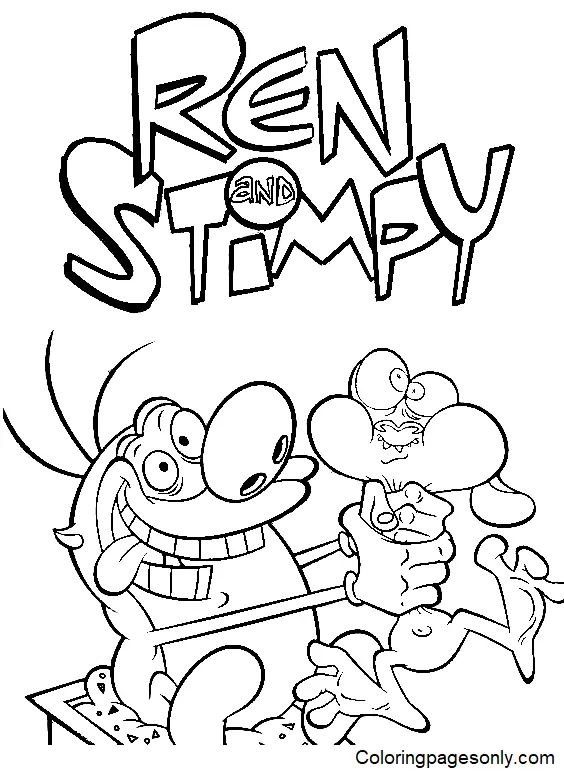 Çocuklar İçin Ren ve Stimpy Boyama Sayfaları 