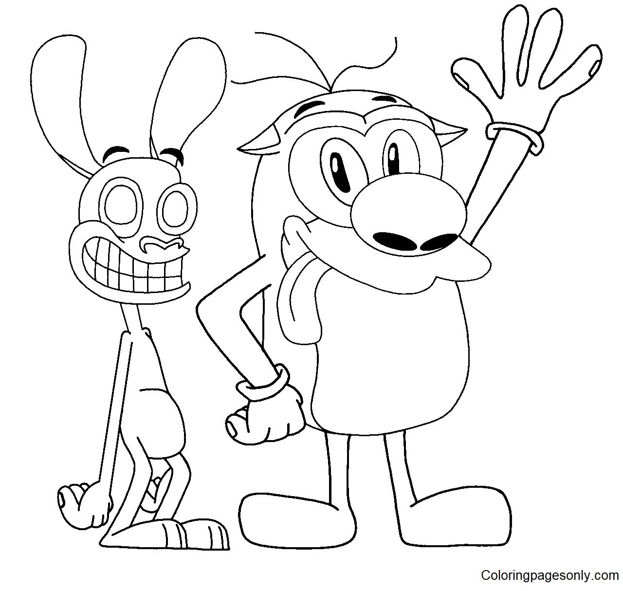 Çocuklar İçin Ren ve Stimpy Boyama Sayfaları 