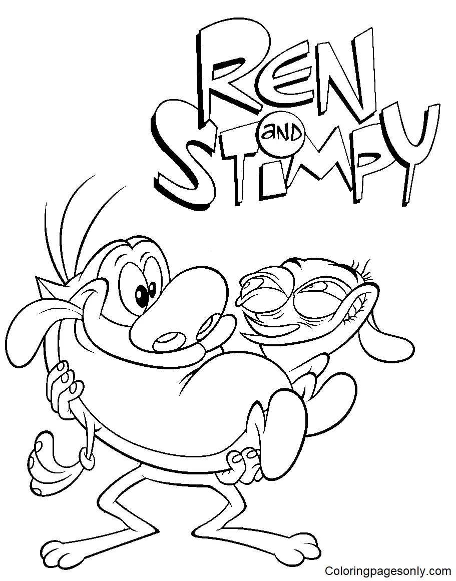 Çocuklar İçin Ren ve Stimpy Boyama Sayfaları 