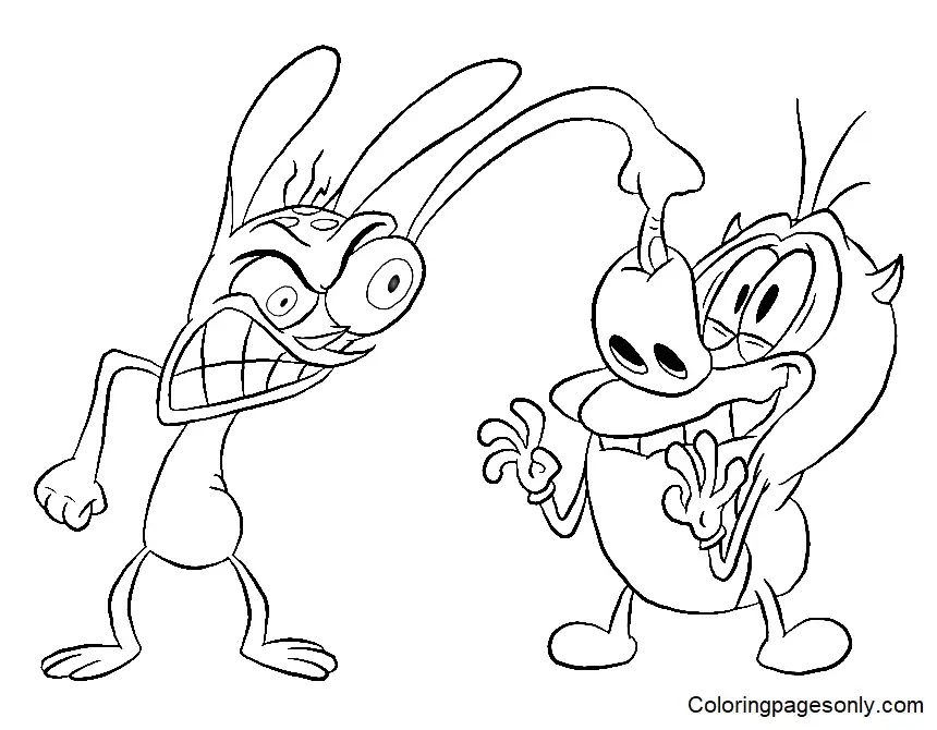 Çocuklar İçin Ren ve Stimpy Boyama Sayfaları 