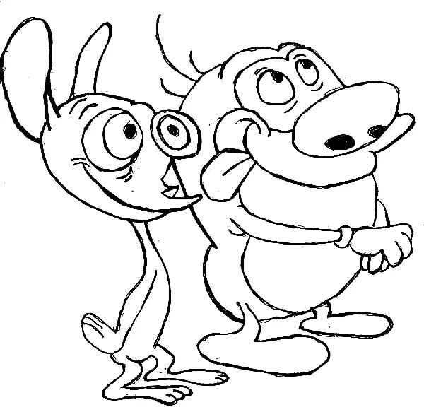Çocuklar İçin Ren ve Stimpy Boyama Sayfaları 