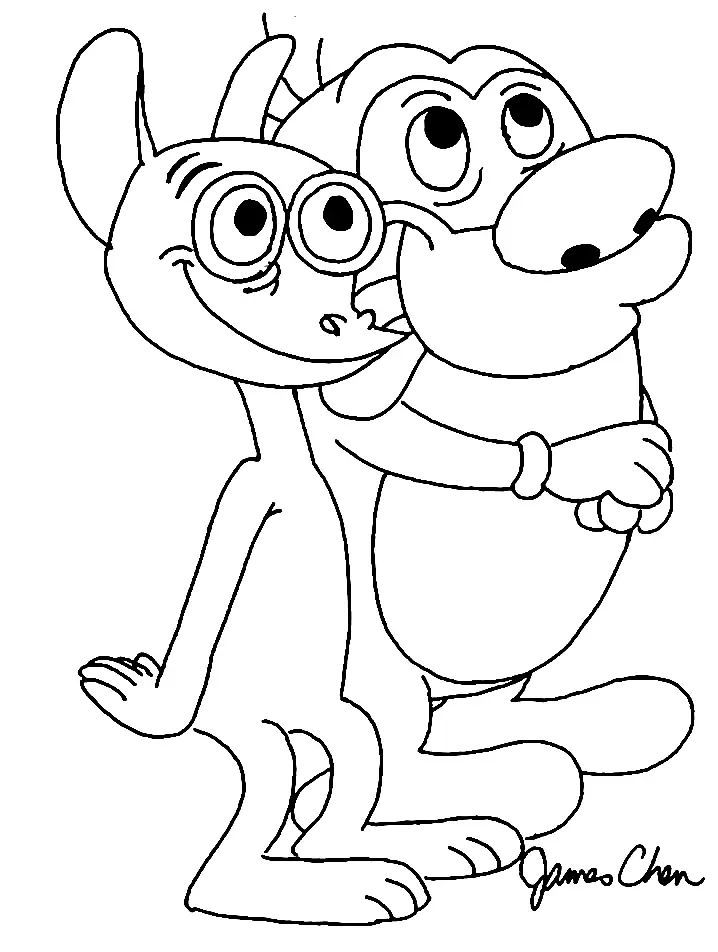 Çocuklar İçin Ren ve Stimpy Boyama Sayfaları 