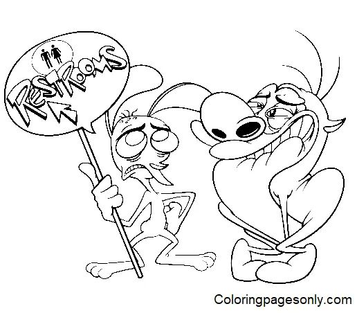 Çocuklar İçin Ren ve Stimpy Boyama Sayfaları 