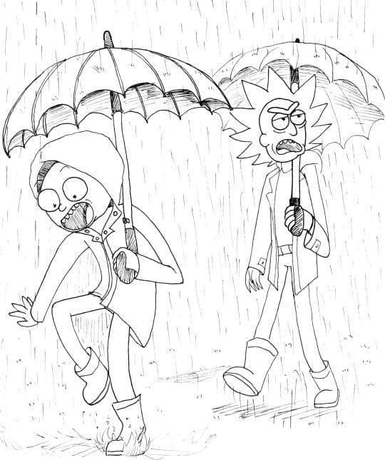 Çocuklar İçin Rick ve Morty Boyama Sayfaları 
