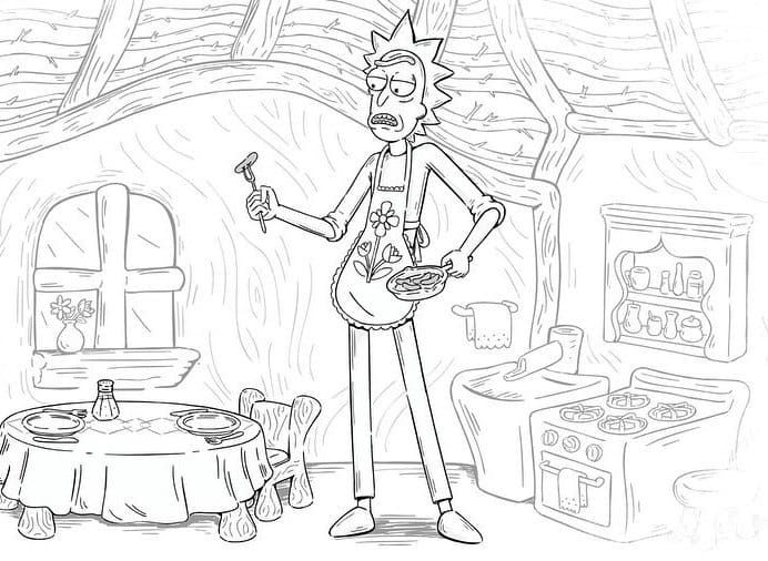 Çocuklar İçin Rick ve Morty Boyama Sayfaları 