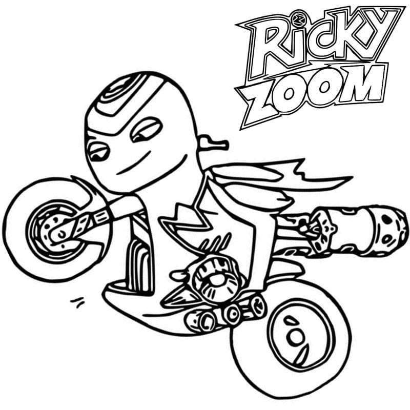 Çocuklar İçin Ricky Zoom Boyama Sayfaları 