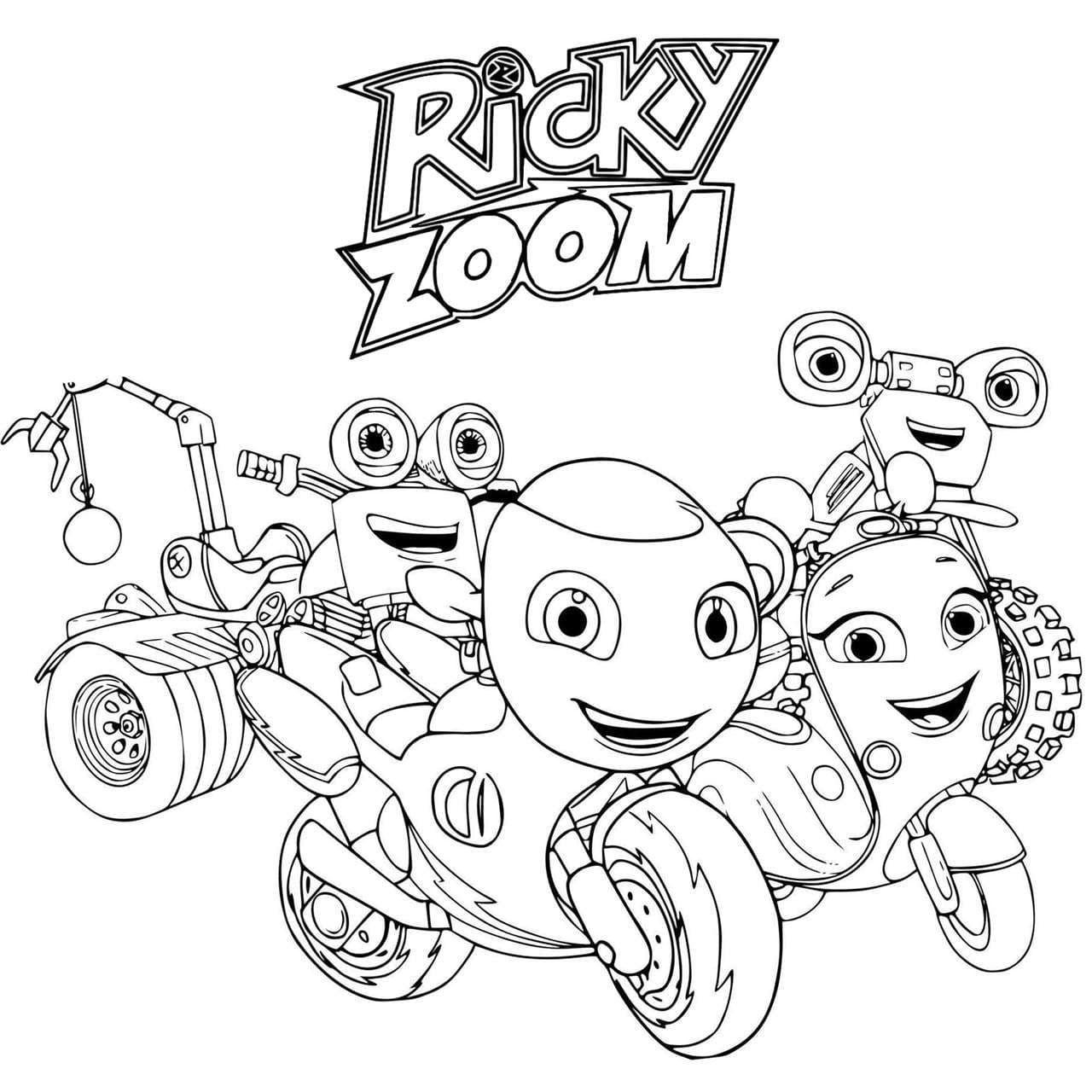 Çocuklar İçin Ricky Zoom Boyama Sayfaları 