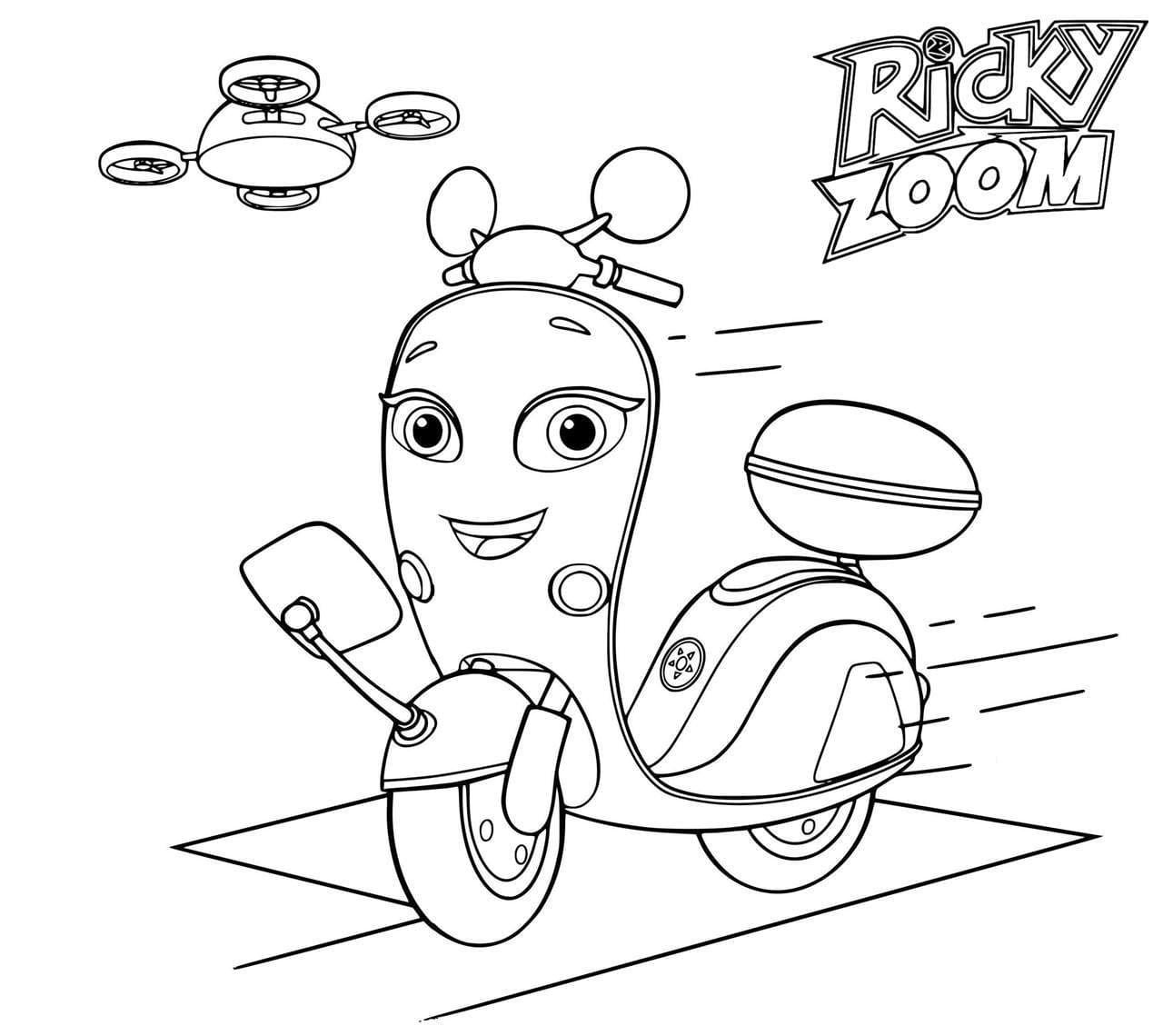 Çocuklar İçin Ricky Zoom Boyama Sayfaları 