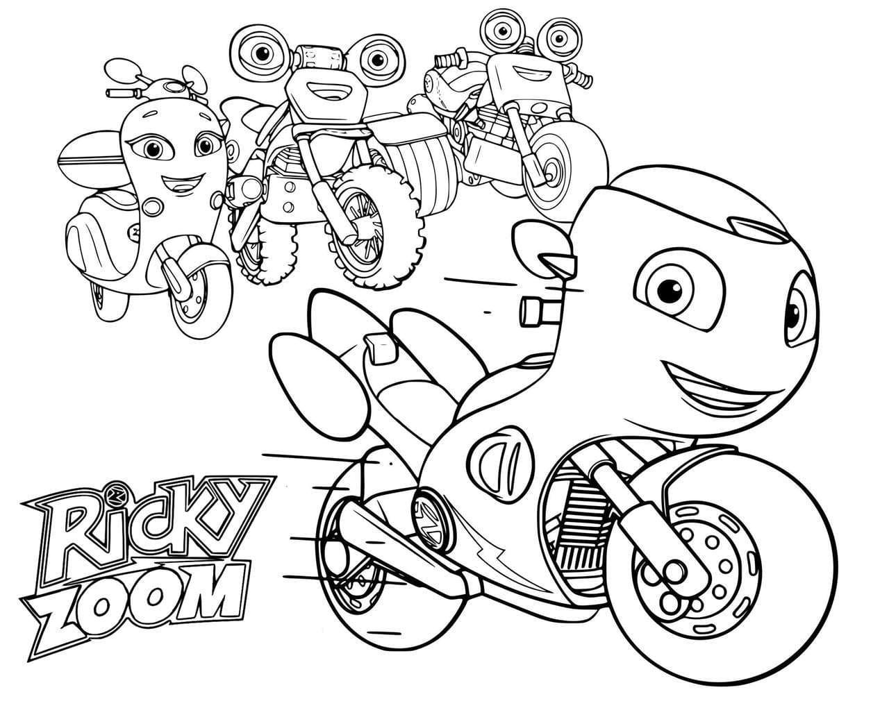 Çocuklar İçin Ricky Zoom Boyama Sayfaları 