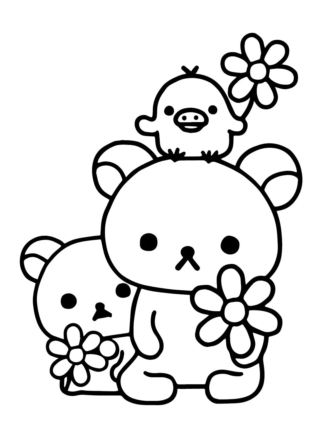 Çocuklar İçin Rilakkuma Boyama Sayfaları 