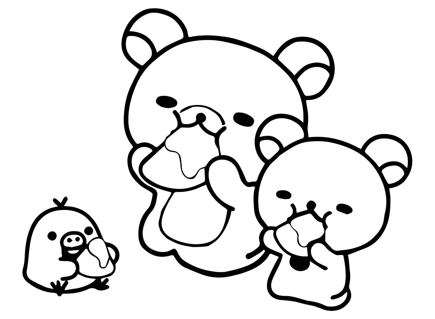 Çocuklar İçin Rilakkuma Boyama Sayfaları 