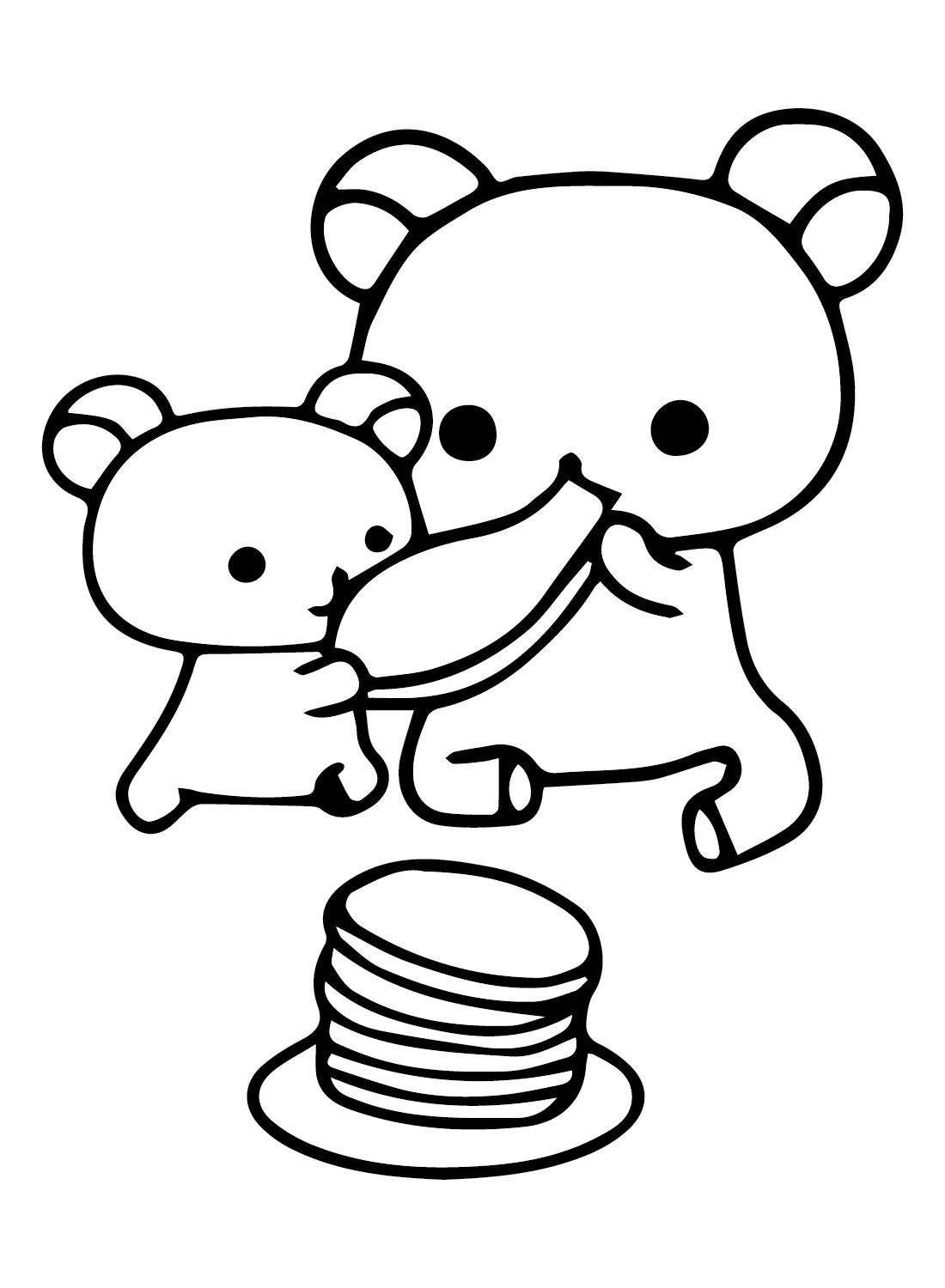 Çocuklar İçin Rilakkuma Boyama Sayfaları 