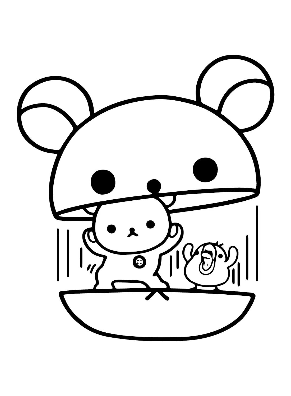Çocuklar İçin Rilakkuma Boyama Sayfaları 