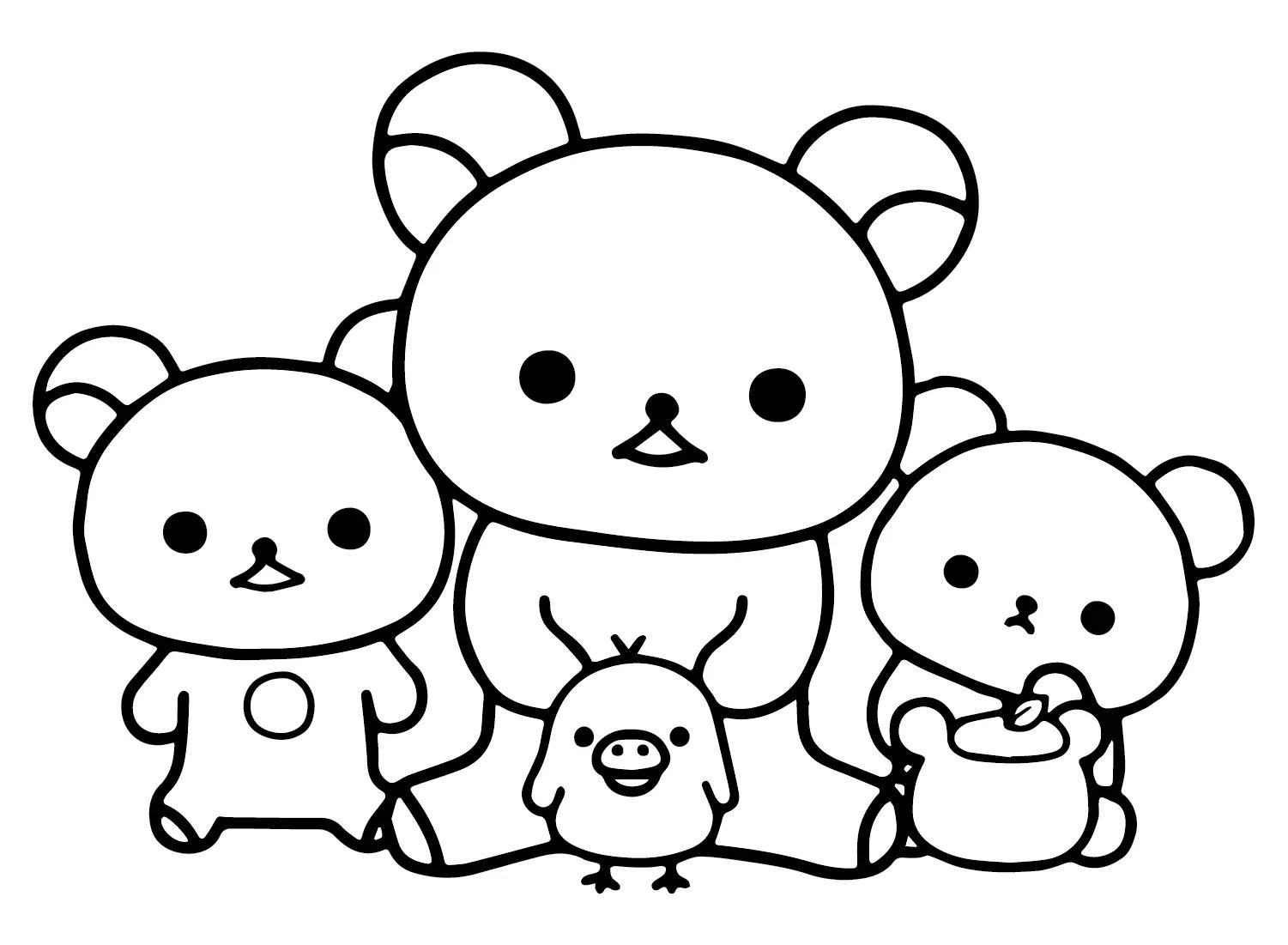 Çocuklar İçin Rilakkuma Boyama Sayfaları 