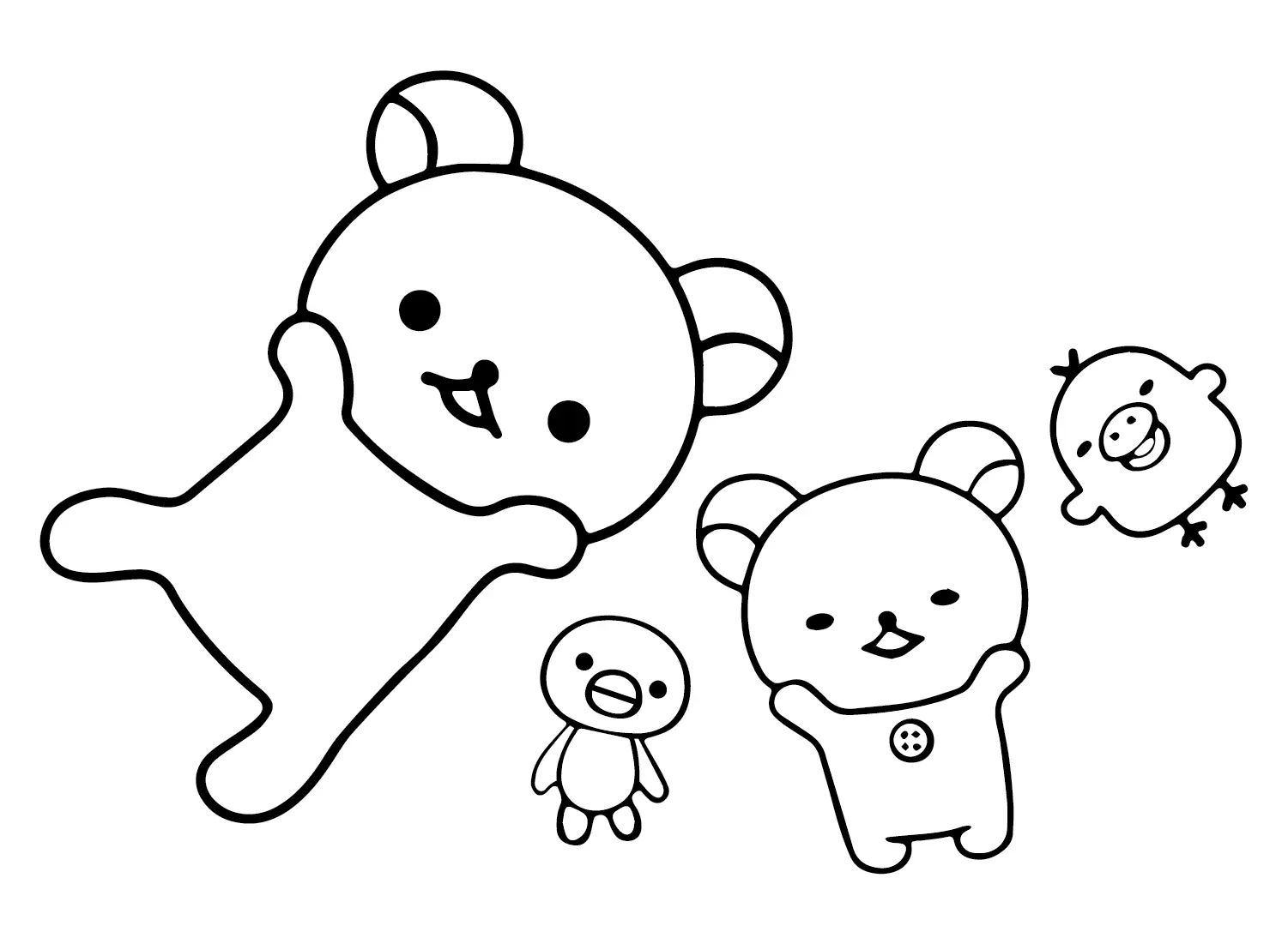 Çocuklar İçin Rilakkuma Boyama Sayfaları 
