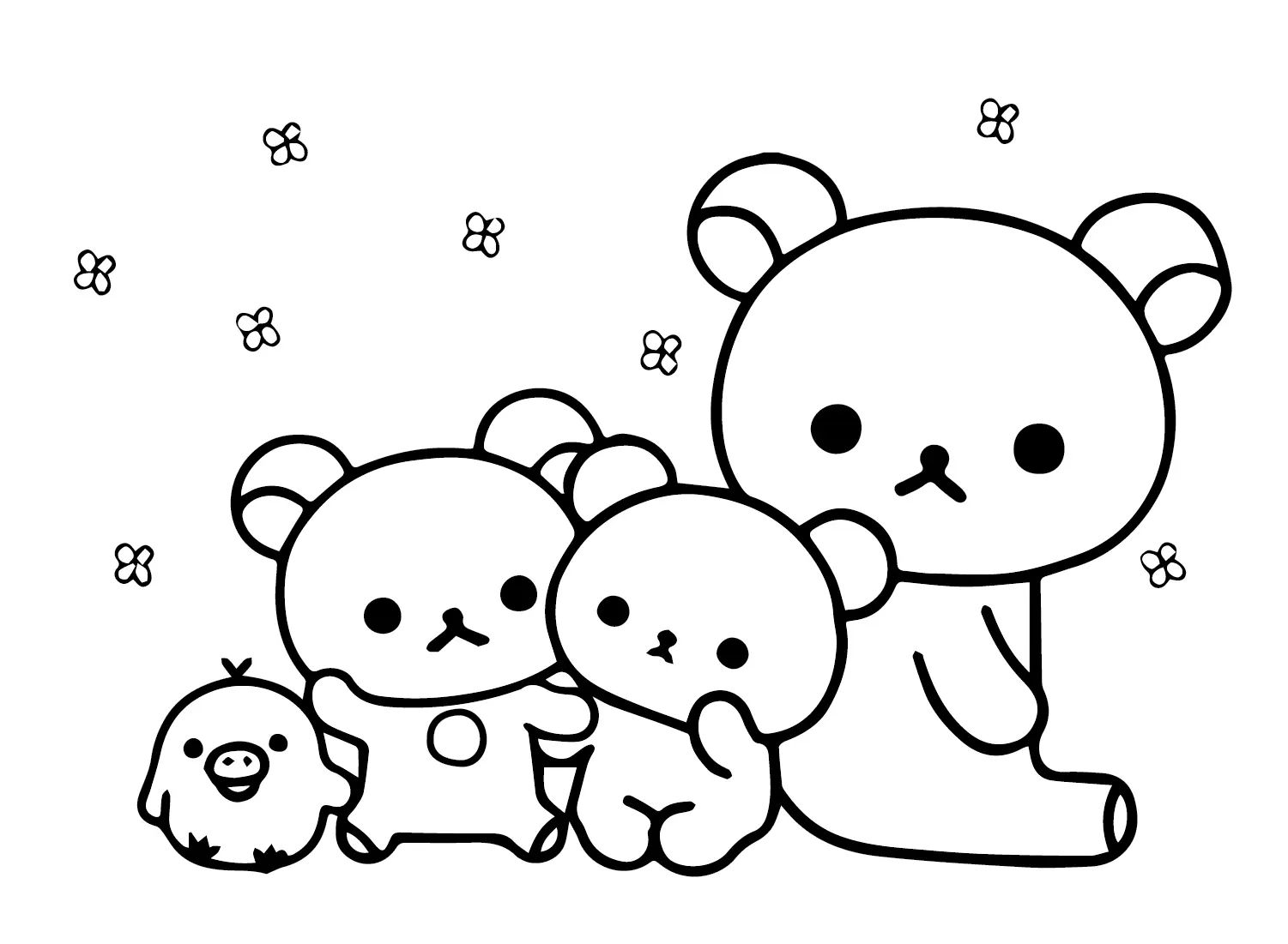 Çocuklar İçin Rilakkuma Boyama Sayfaları 