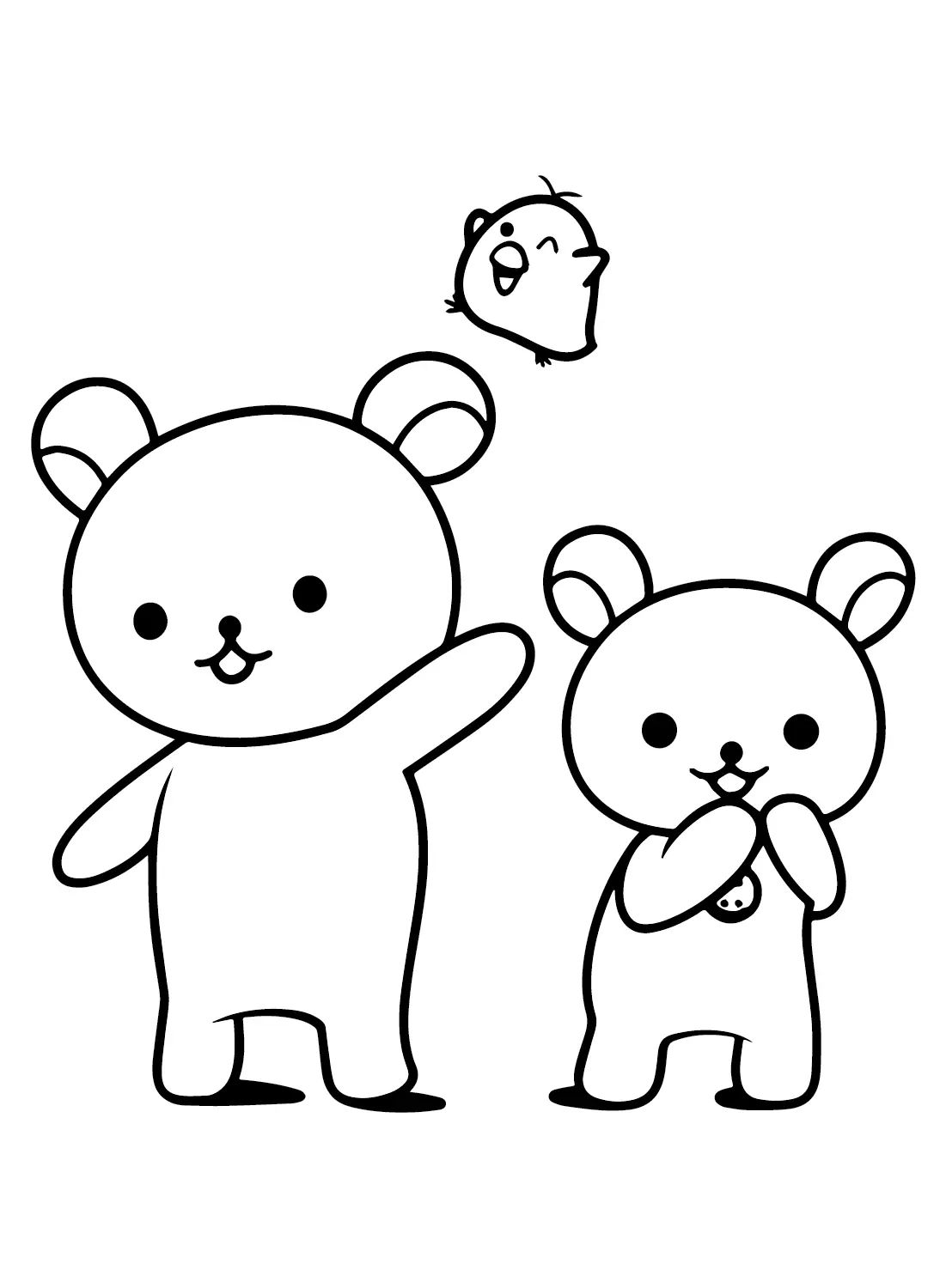 Çocuklar İçin Rilakkuma Boyama Sayfaları 