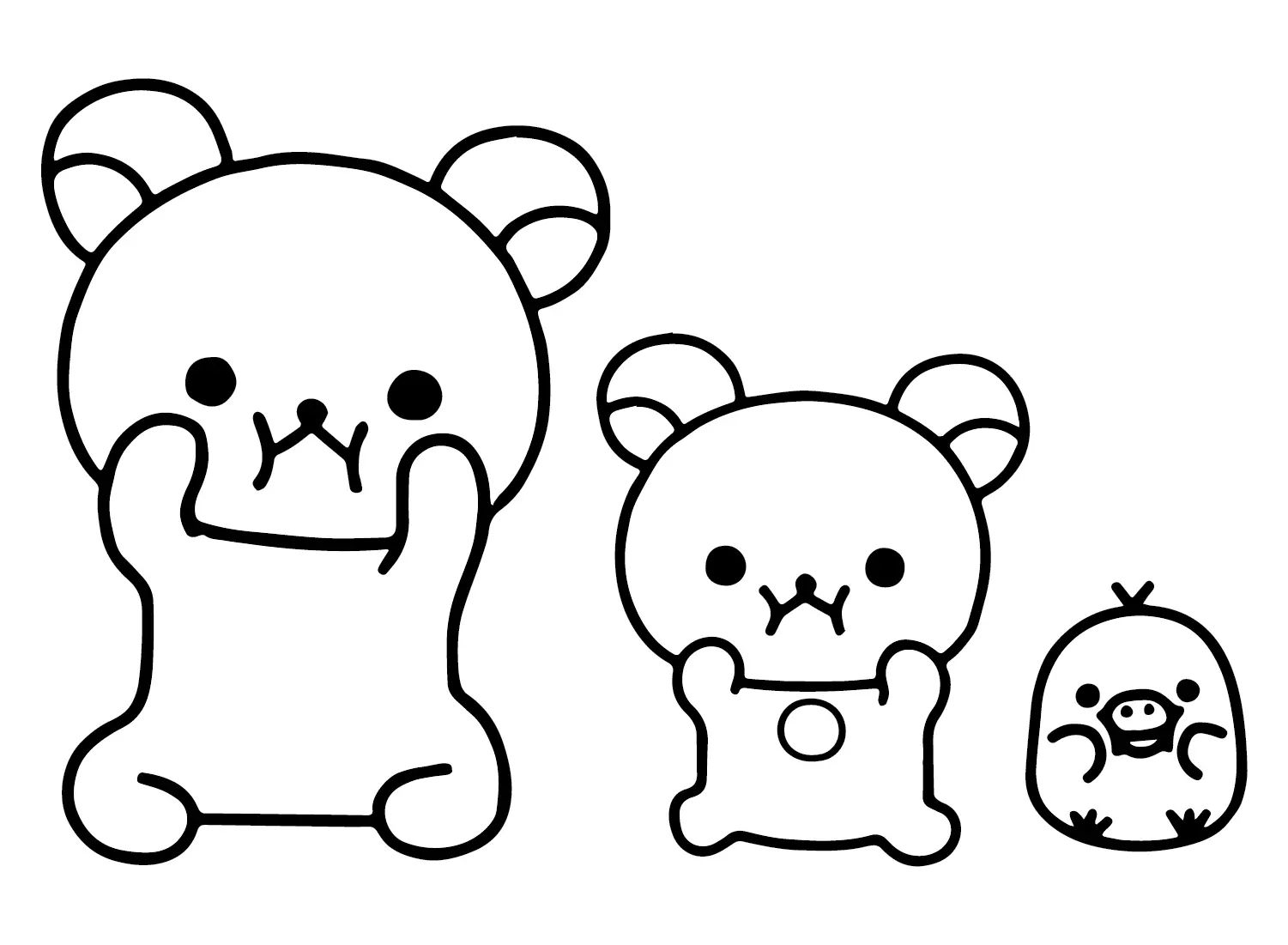 Çocuklar İçin Rilakkuma Boyama Sayfaları 