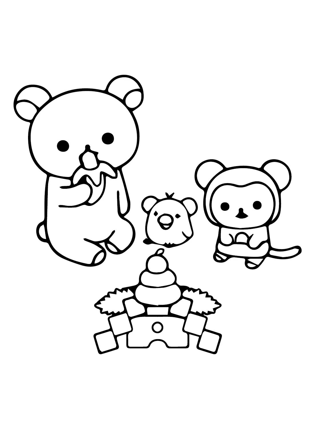 Çocuklar İçin Rilakkuma Boyama Sayfaları 