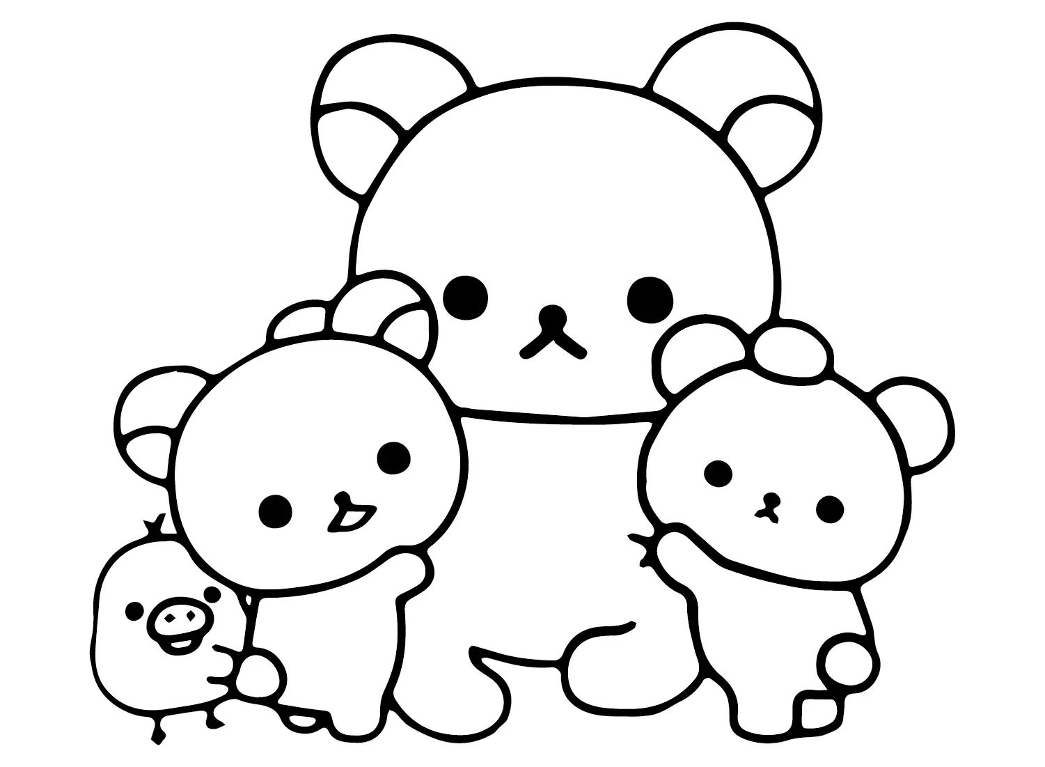 Çocuklar İçin Rilakkuma Boyama Sayfaları 