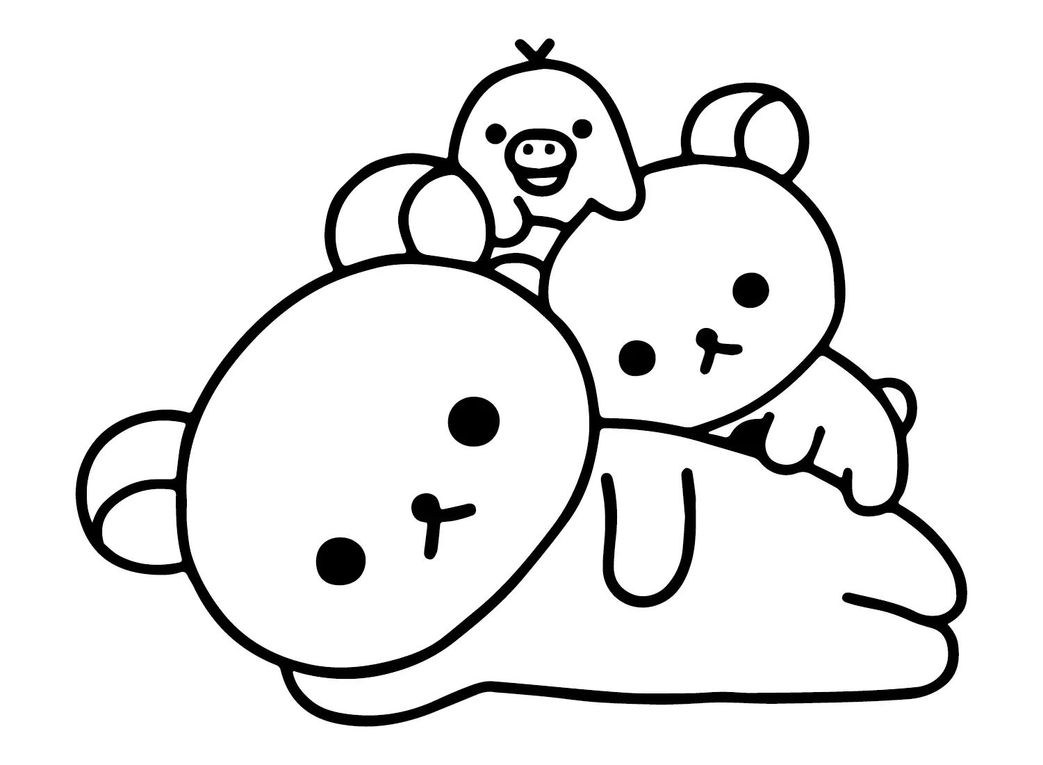 Çocuklar İçin Rilakkuma Boyama Sayfaları 