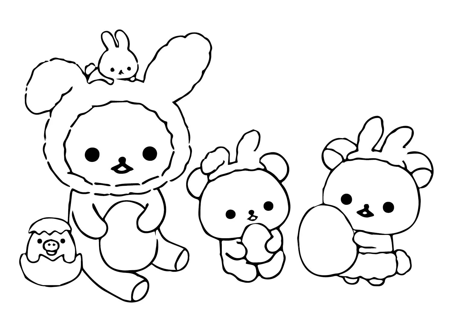 Çocuklar İçin Rilakkuma Boyama Sayfaları 