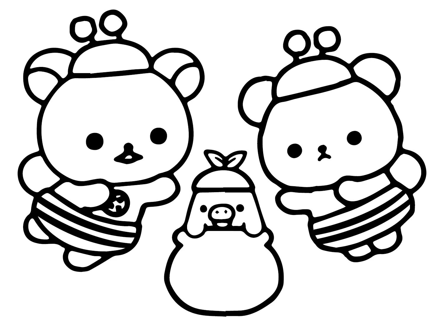 Çocuklar İçin Rilakkuma Boyama Sayfaları 