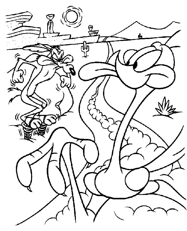 Çocuklar İçin Road Runner Boyama Sayfaları 