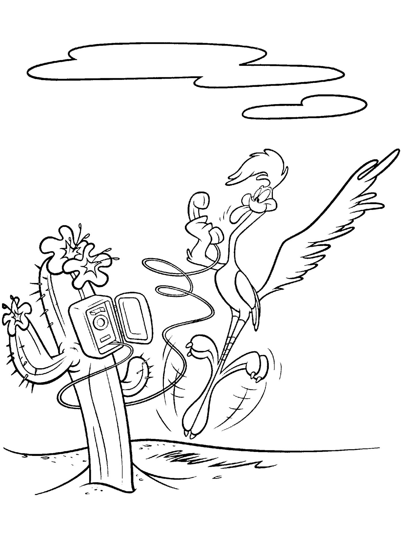 Çocuklar İçin Road Runner Boyama Sayfaları 
