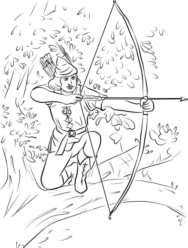 Çocuklar İçin Robin Hood Boyama Sayfaları 