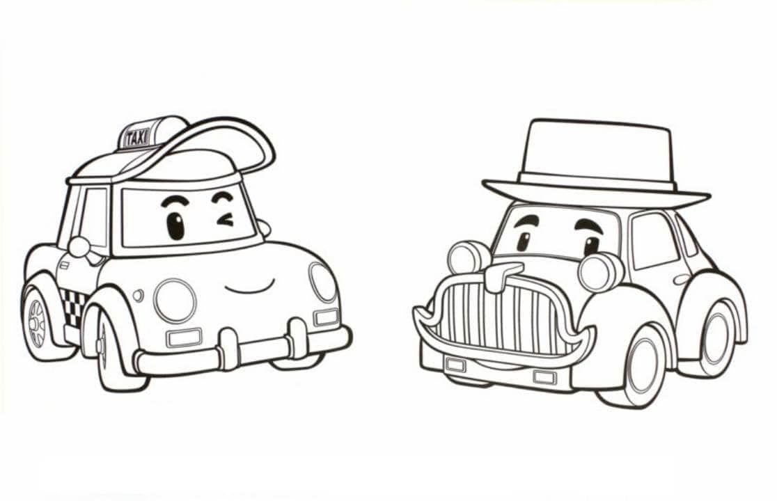 Çocuklar İçin Robocar Boyama Sayfaları 