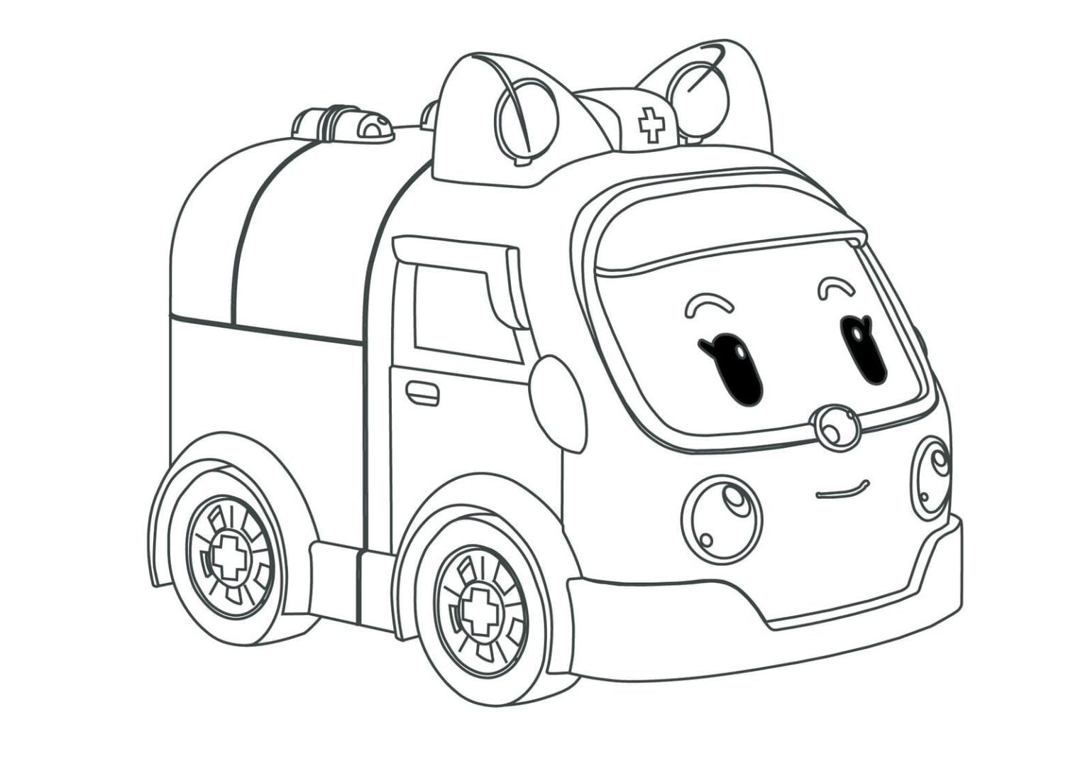 Çocuklar İçin Robocar Boyama Sayfaları 