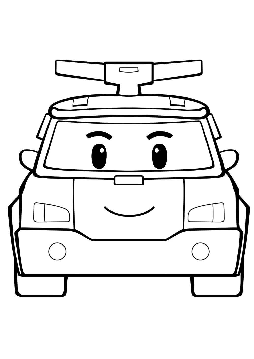 Çocuklar İçin Robocar Boyama Sayfaları 