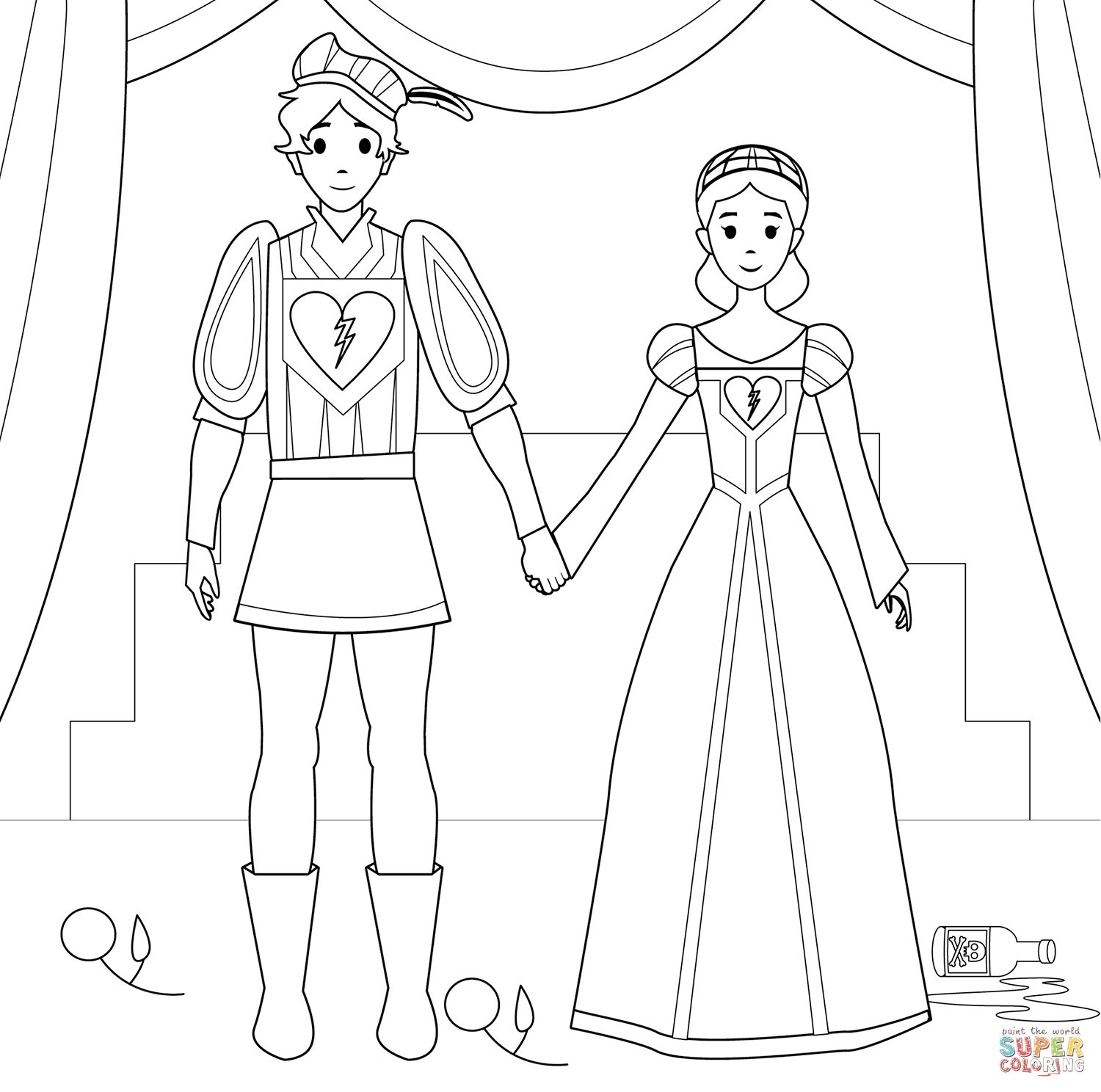 Çocuklar İçin Romeo ve Juliet Boyama Sayfaları 
