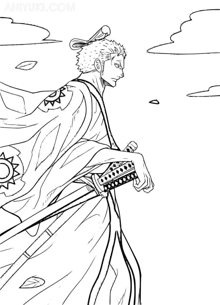 Çocuklar İçin Roronoa Zoro Boyama Sayfaları 